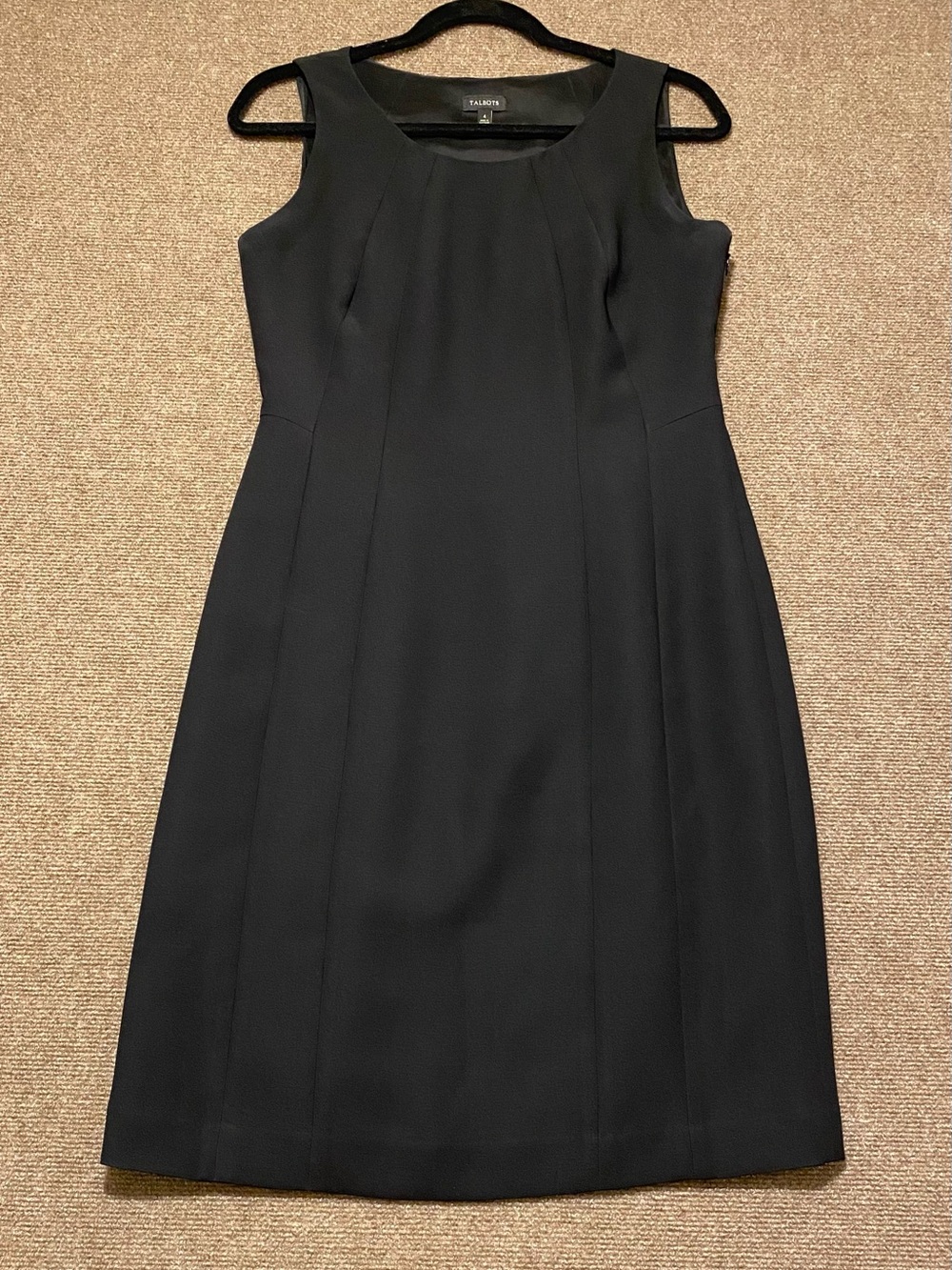 Talbots Classic Black Sleeveless Fit & Flare Paneled A-Line Dress Size 4